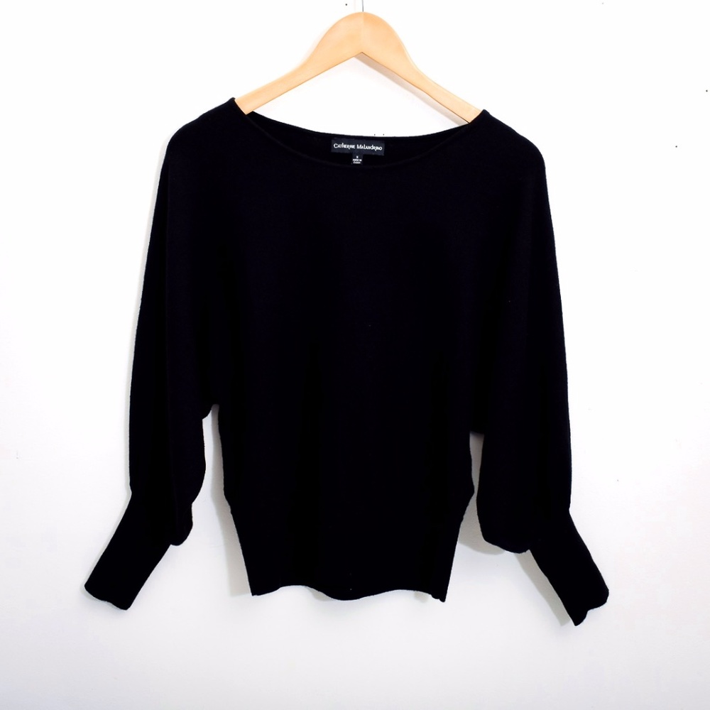 Cathrine Malandrino Sophisticated Women's Black Lightweight Sweater Size Small